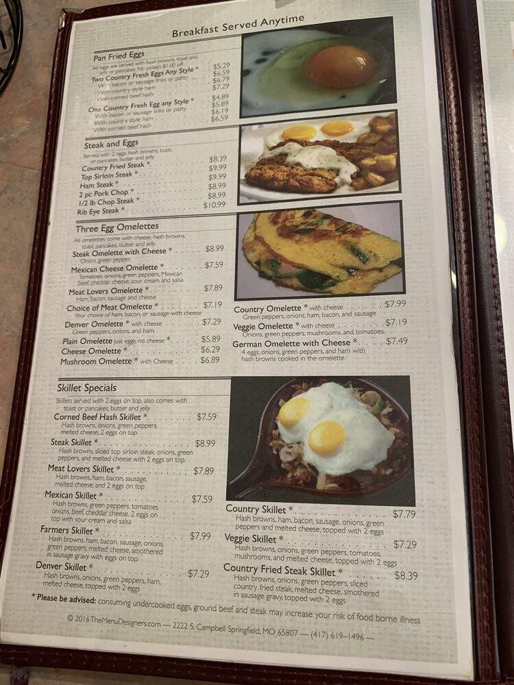 Highway Restaurant - Albia, IA menu_pic