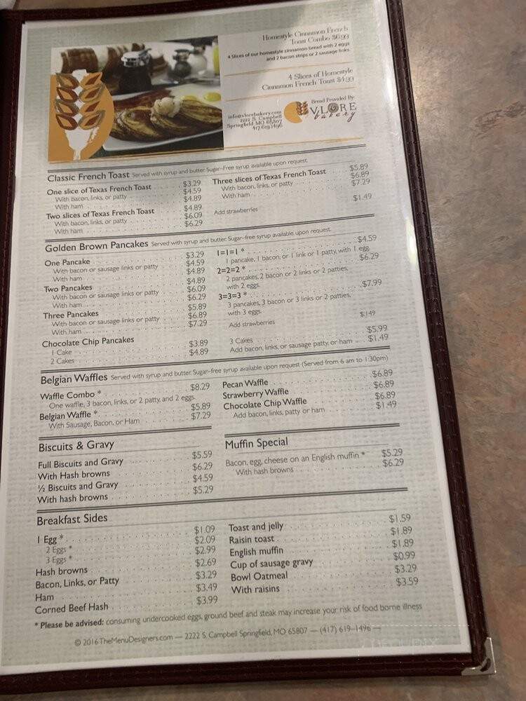 Highway Restaurant - Albia, IA menu_pic