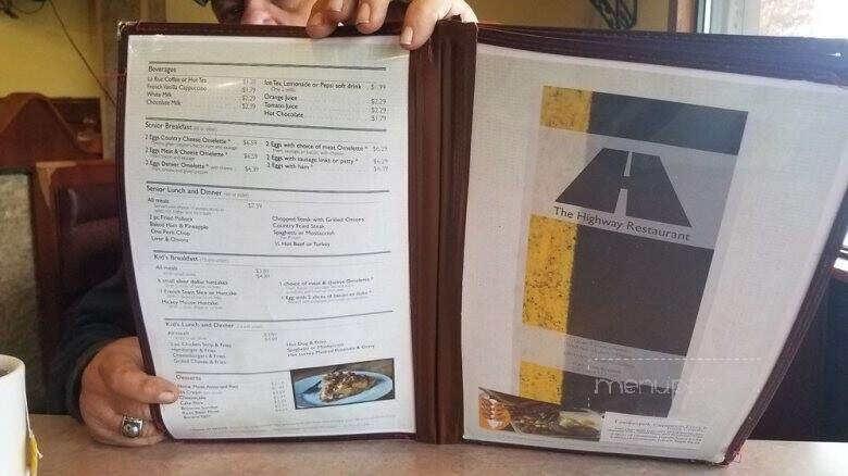 Highway Restaurant - Albia, IA menu_pic