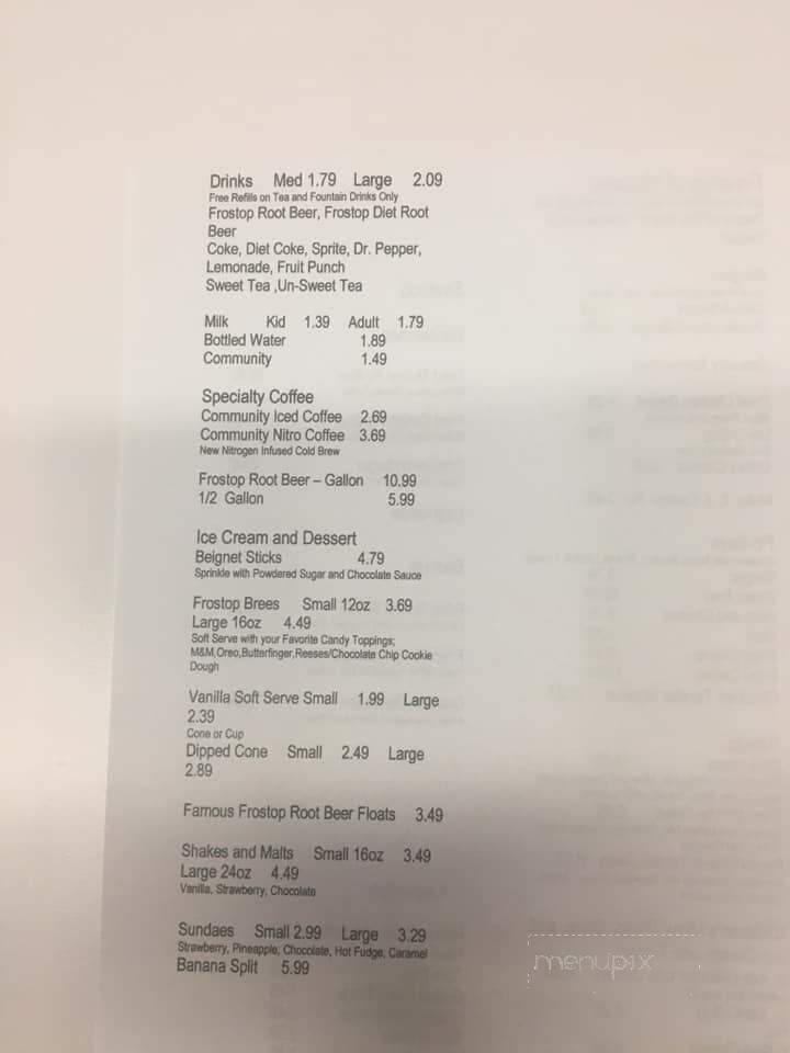 Frostop of Houma - Houma, LA menu_pic