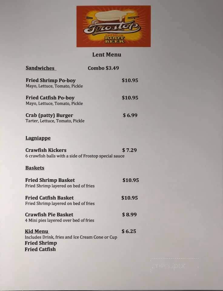Frostop of Houma - Houma, LA menu_pic