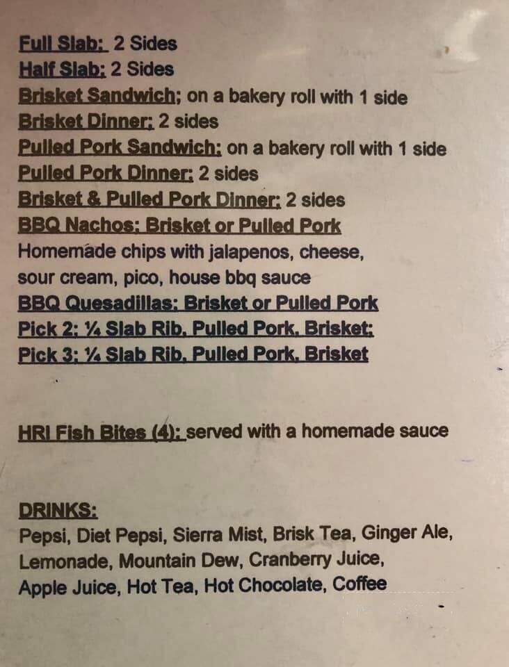 Huron River Inn - Rockwood, MI menu_pic