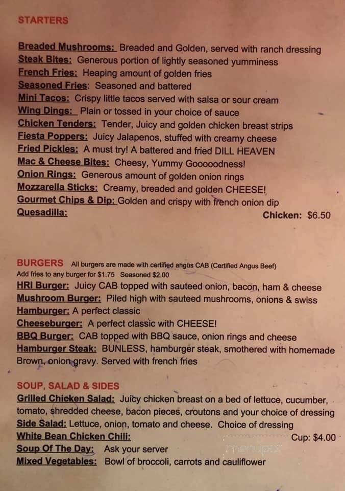 Huron River Inn - Rockwood, MI menu_pic