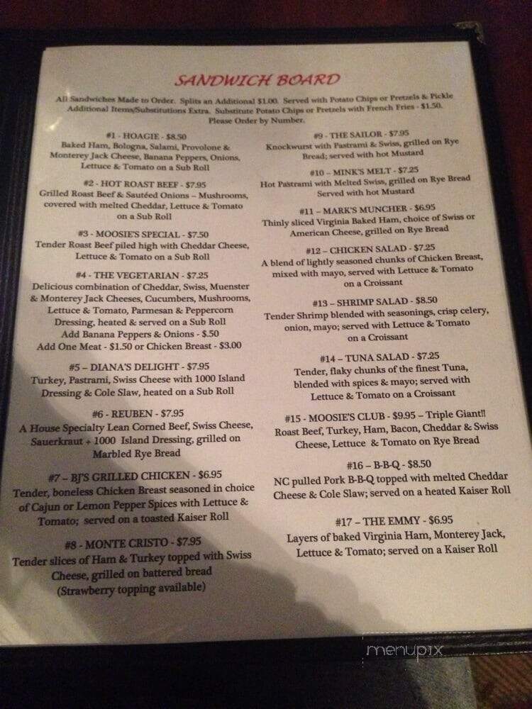 Moosie's - Moneta, VA menu_pic