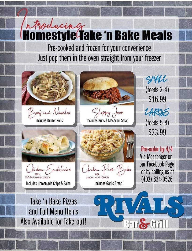 Rivals Bar & Grill - Hastings, NE menu_pic
