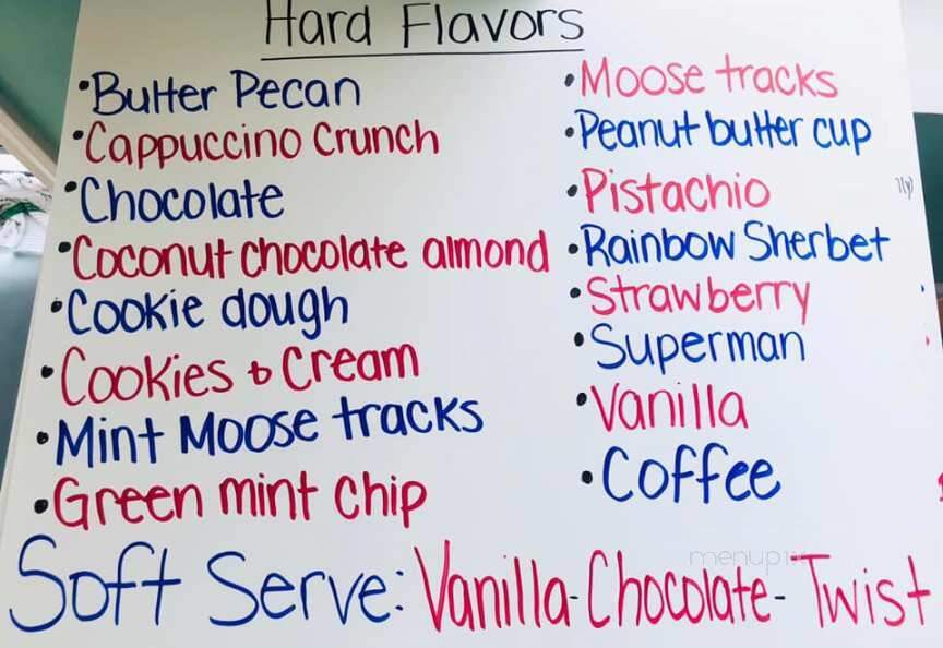 Yia Yia's Ice Cream Shoppe - Williamson, NY menu_pic