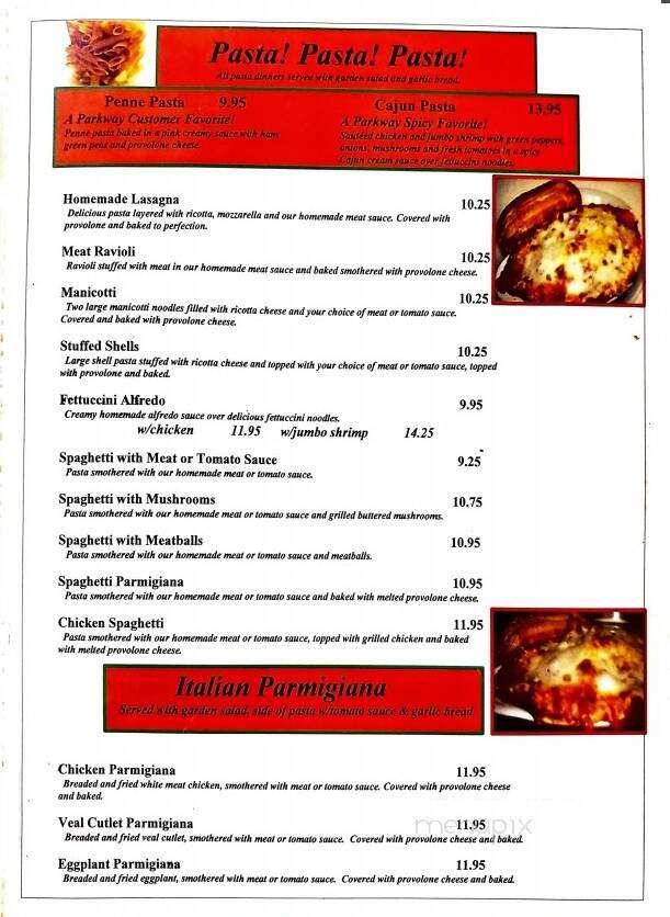 Parkway House - Albemarle, NC menu_pic