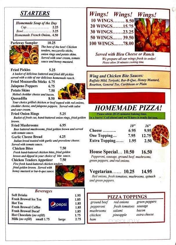 Parkway House - Albemarle, NC menu_pic