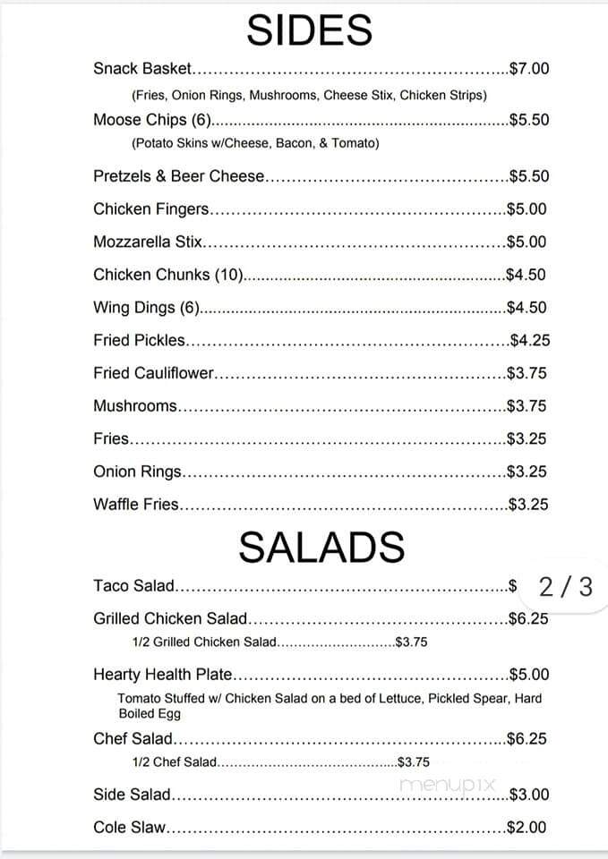 Indian Lake Moose Lodge 1533 - Lakeview, OH menu_pic