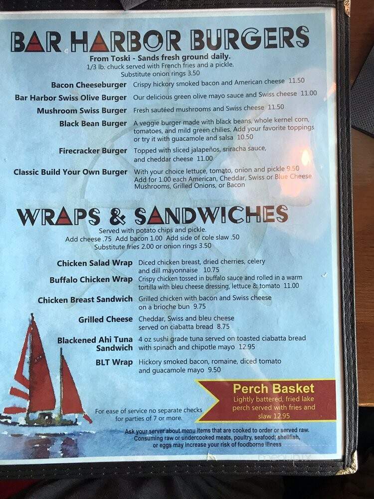 Bar Harbor - Harbor Springs, MI menu_pic