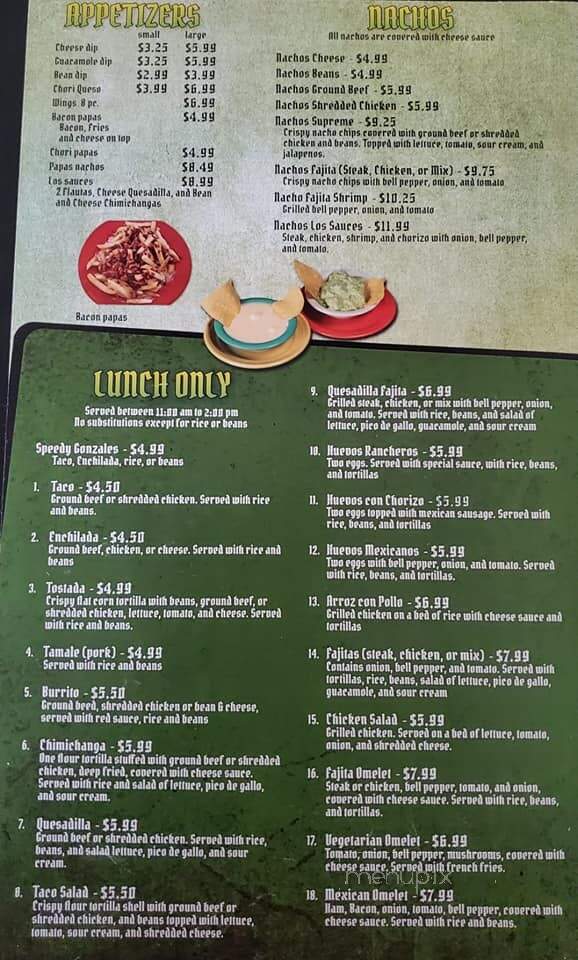 Los Sauces Mexican Restaurant - Decatur, IL menu_pic