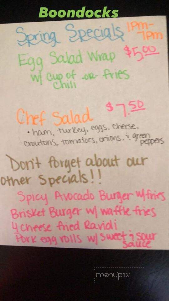 Boondocks Locker Room - Galesville, WI menu_pic