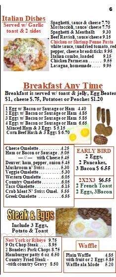 Sunrise Family Restaurant - Brazil, IN menu_pic