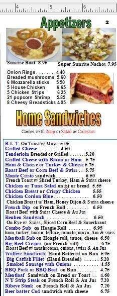 Sunrise Family Restaurant - Brazil, IN menu_pic