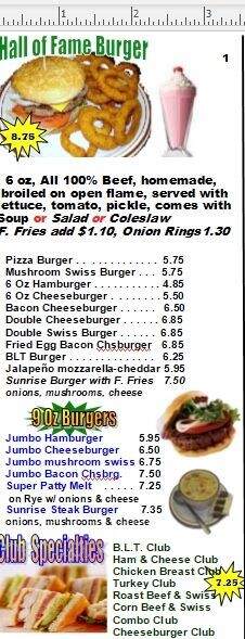 Sunrise Family Restaurant - Brazil, IN menu_pic