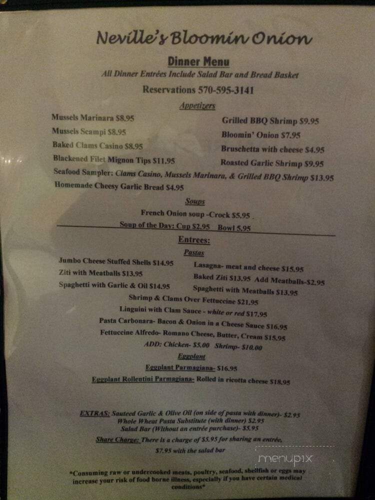Bloomin' Onion Restaurant - Mountainhome, PA menu_pic