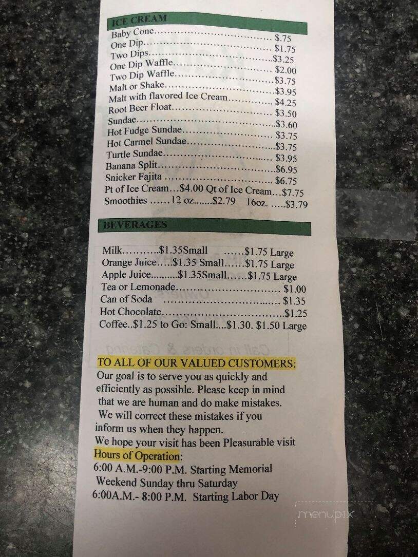 Kathy's Korner - Lake View, IA menu_pic