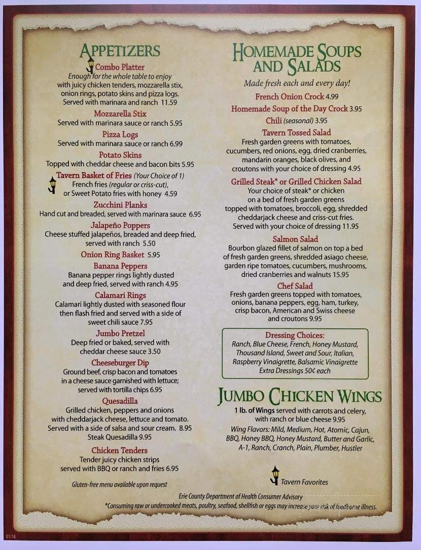 Waterford Hotel - Waterford, PA menu_pic
