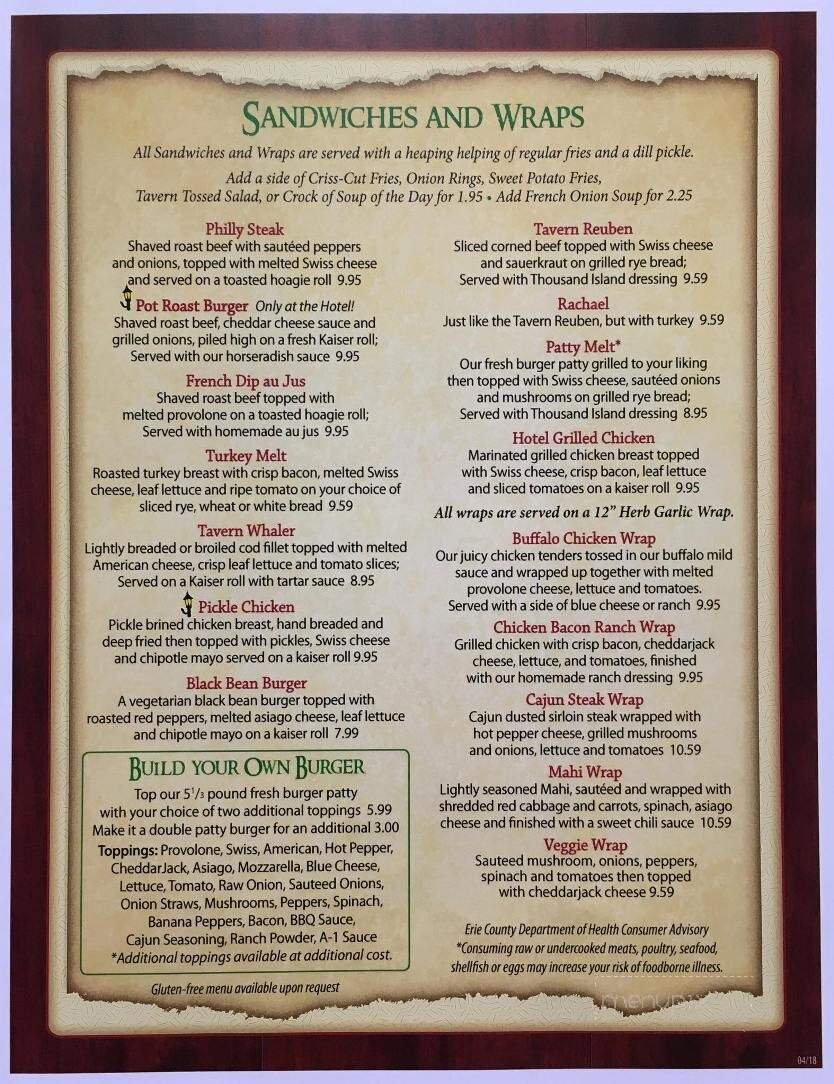 Waterford Hotel - Waterford, PA menu_pic