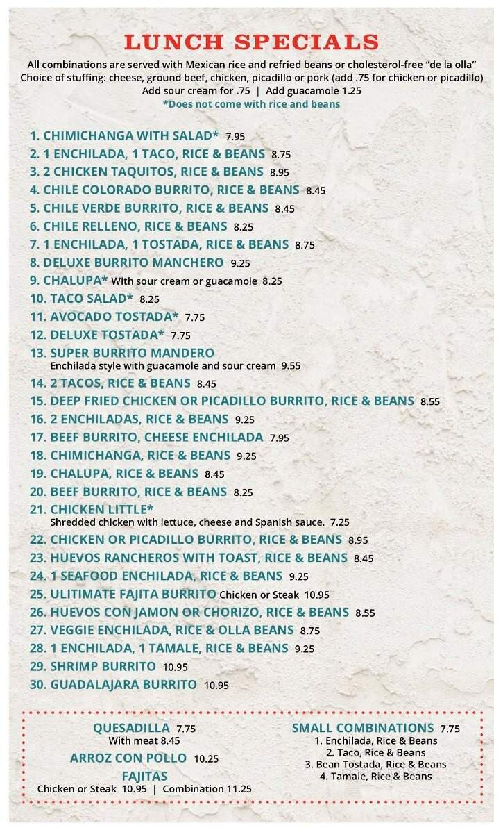 Guadalajara - Watertown, SD menu_pic