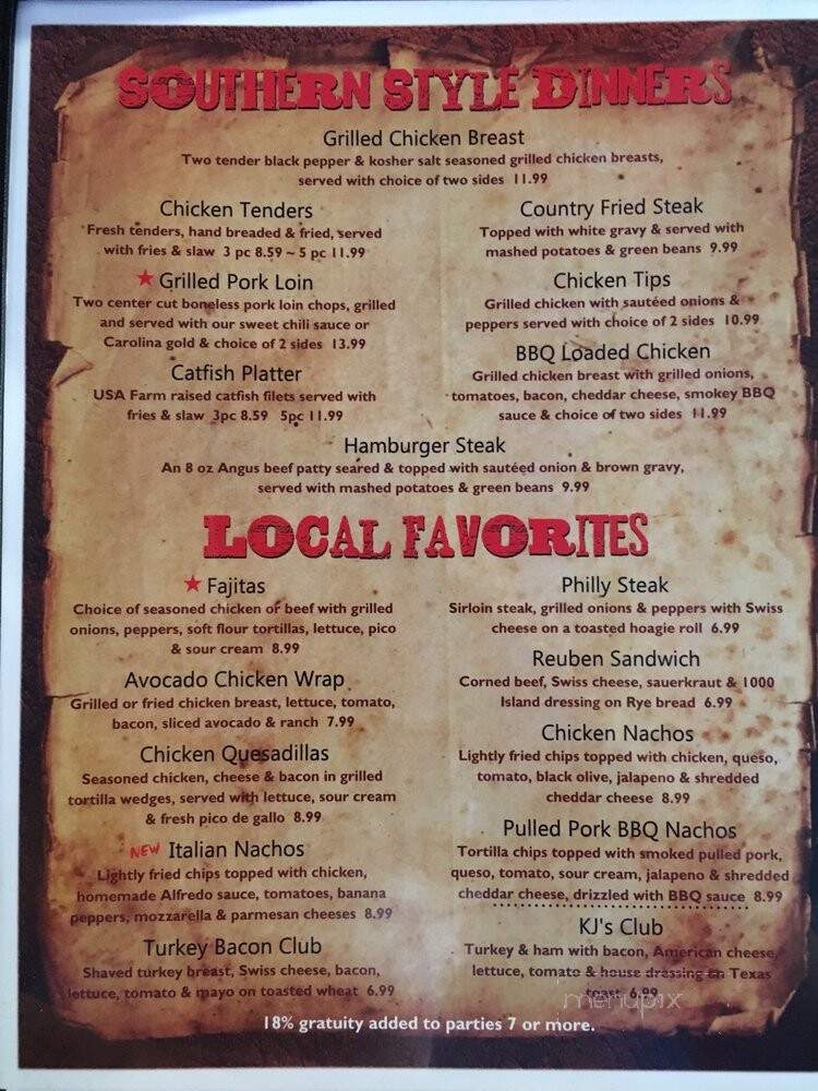 KJ's Family Restaurant - Judsonia, AR menu_pic