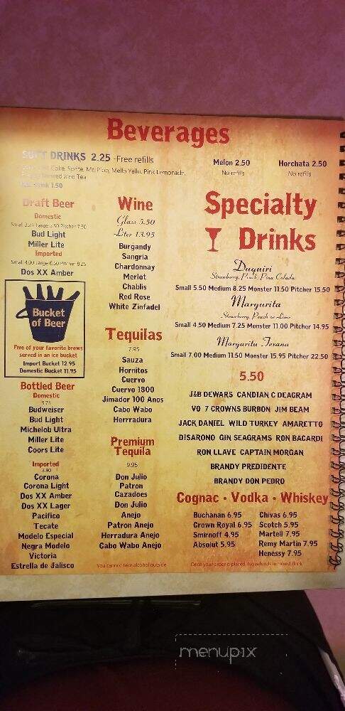 El Ranchito Restaurant - Springfield, GA menu_pic