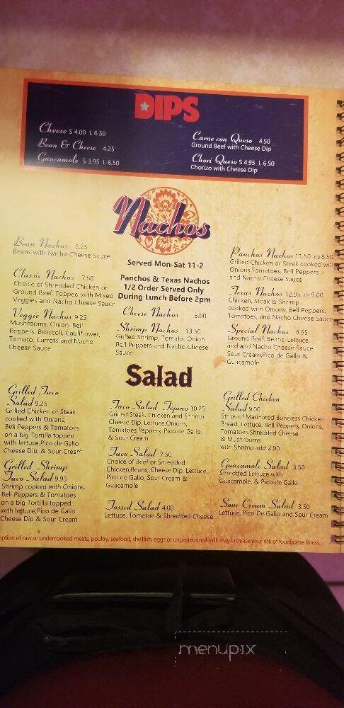 El Ranchito Restaurant - Springfield, GA menu_pic