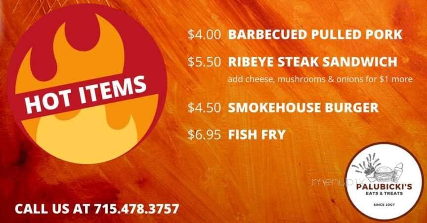 Palubicki's Eats 'n' Treats - Crandon, WI menu_pic