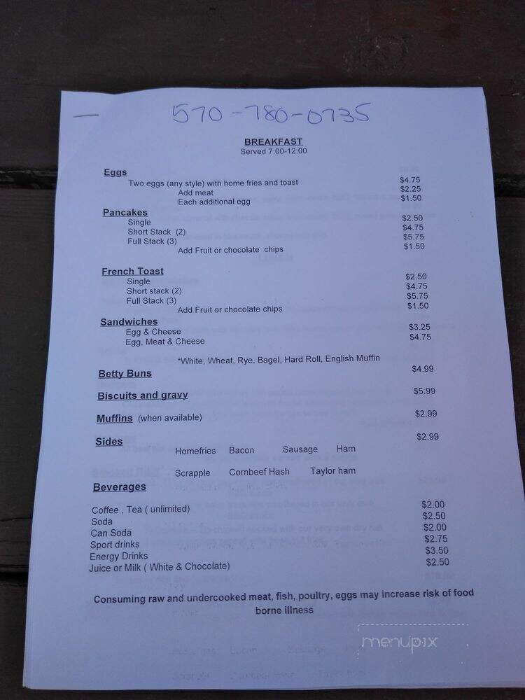 Mr Yock's BBQ - Lake Ariel, PA menu_pic