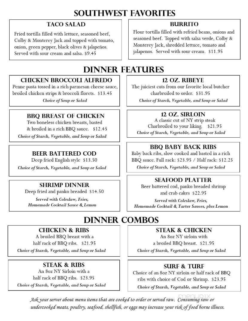 Eureka's Kitchen and General Store - Blanchard, MI menu_pic