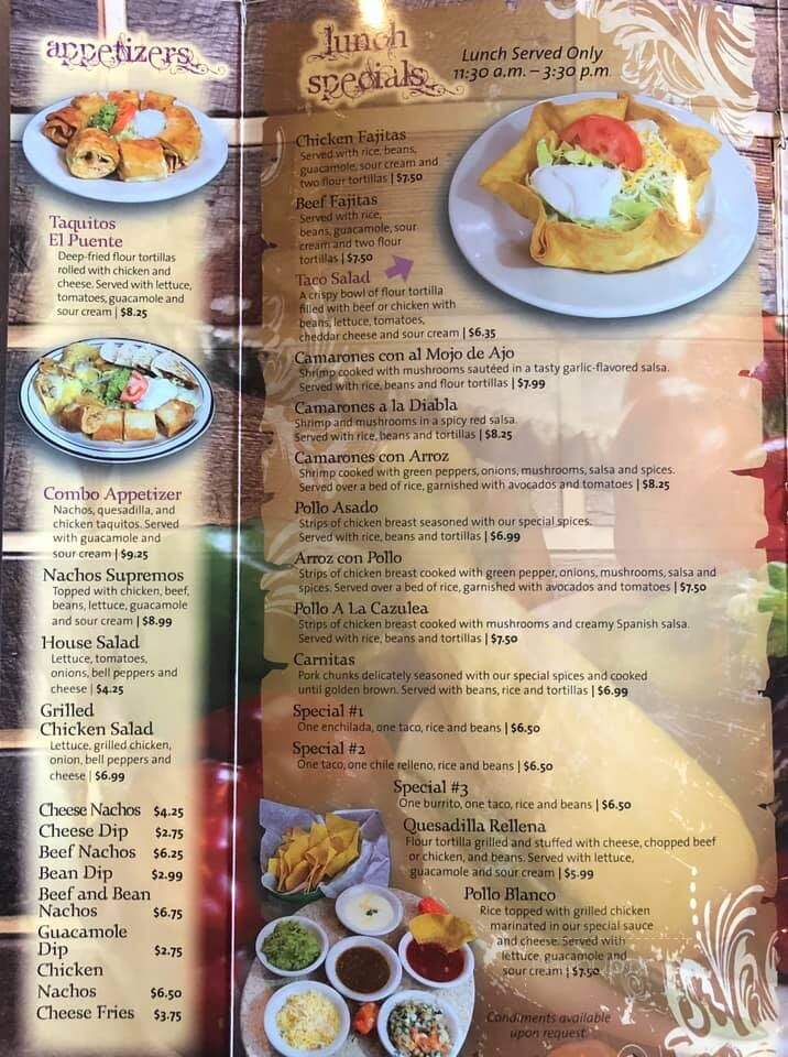 El Puente II - Romney, WV menu_pic