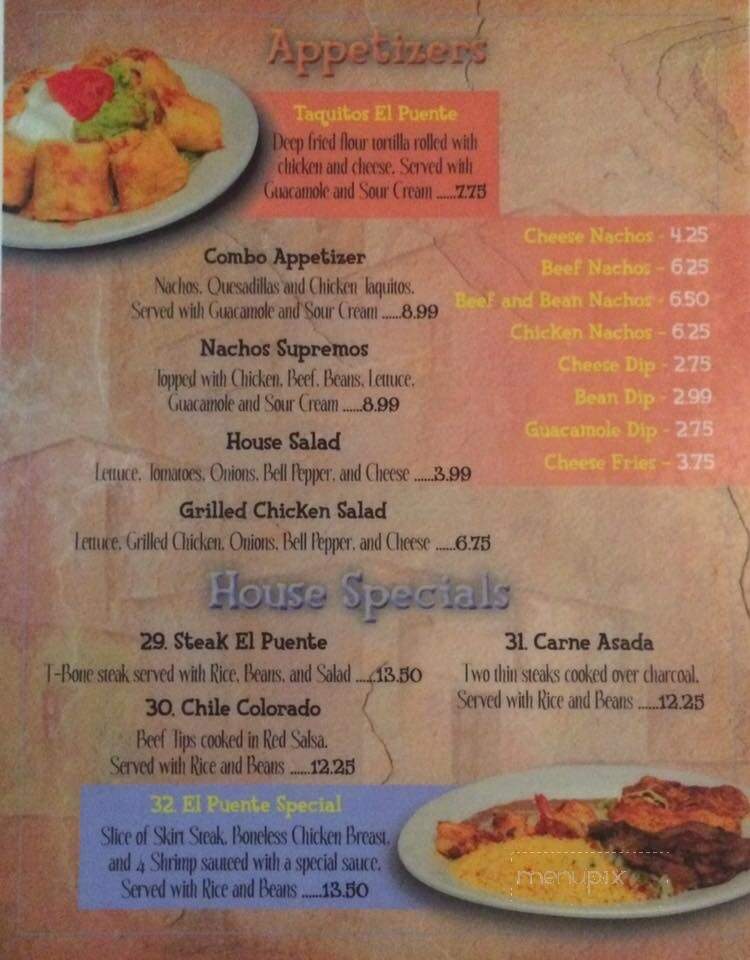 El Puente II - Romney, WV menu_pic
