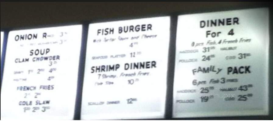 Granny Bonn's Fish N Chips - Waterloo, ON menu_pic