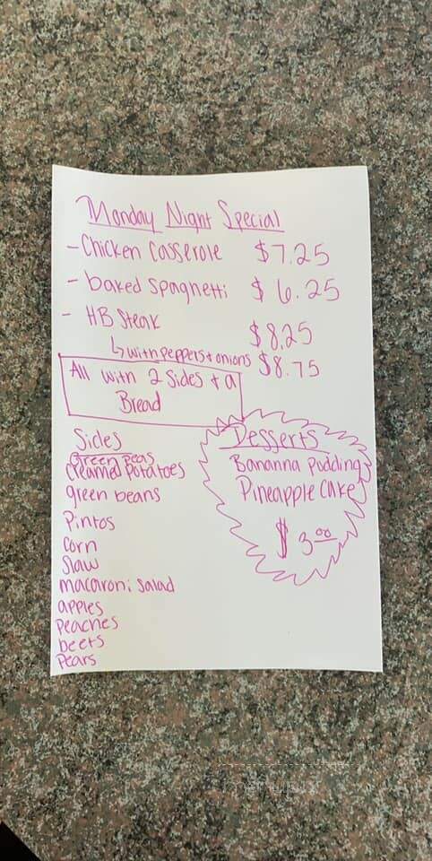 Sue's Restaurant - Dobson, NC menu_pic