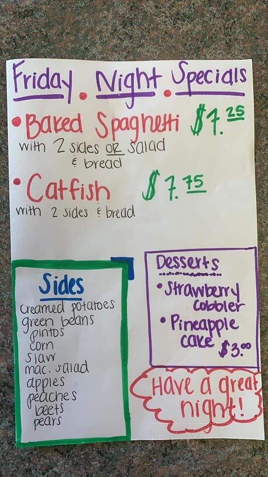 Sue's Restaurant - Dobson, NC menu_pic