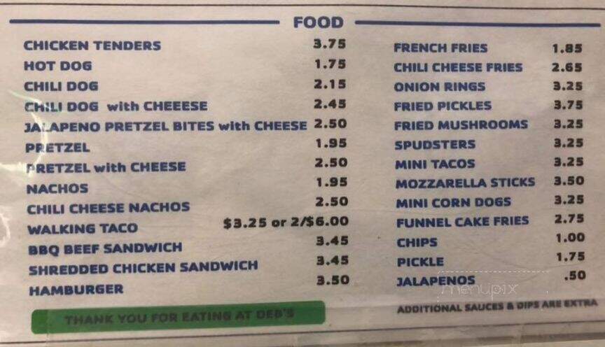 Debs Soft Kreme - Toledo, OH menu_pic