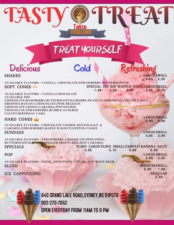 Tasty Treat - Cape Breton, NS menu_pic