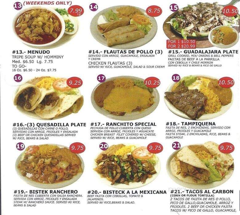 Ranchito Taqueria - Waller, TX menu_pic