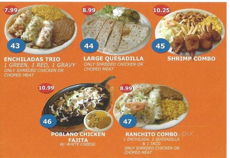 Ranchito Taqueria - Waller, TX menu_pic
