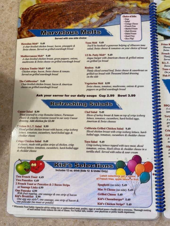 Blue Willow Cafe - Wausau, WI menu_pic