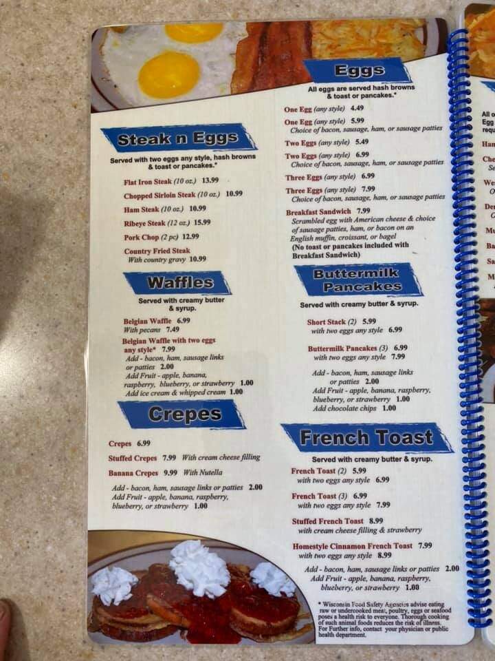 Blue Willow Cafe - Wausau, WI menu_pic