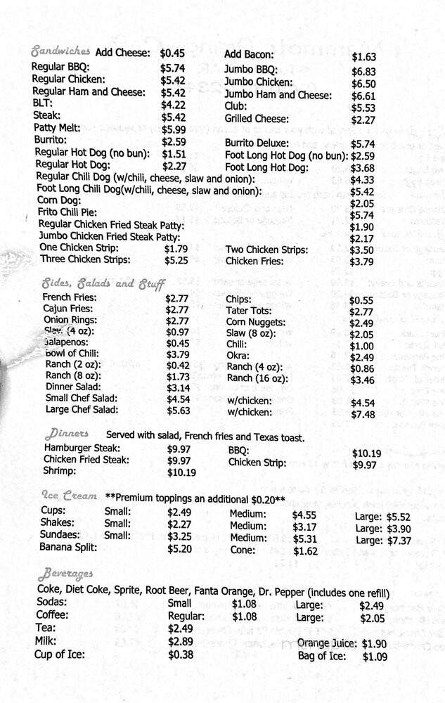 Mammoth Orange Cafe - Redfield, AR menu_pic