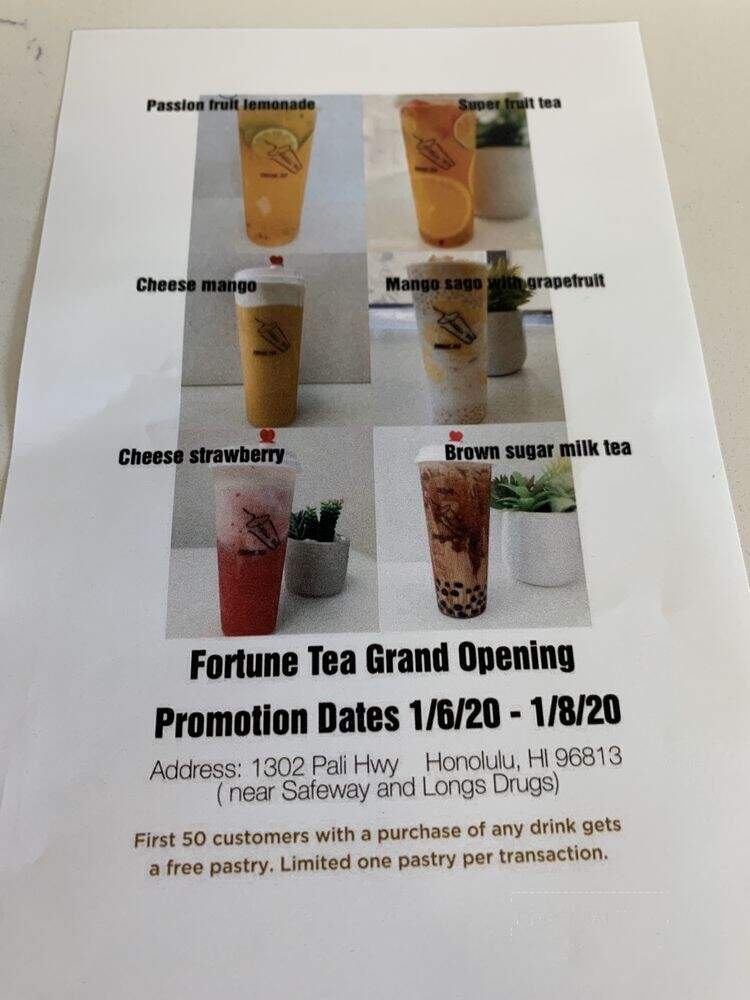 Fortune Tea - Honolulu, HI menu_pic
