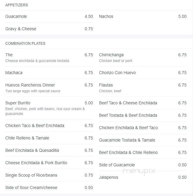 La Cabana - Cedar Bluff, AL menu_pic