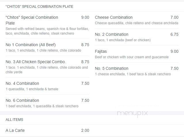 La Cabana - Cedar Bluff, AL menu_pic