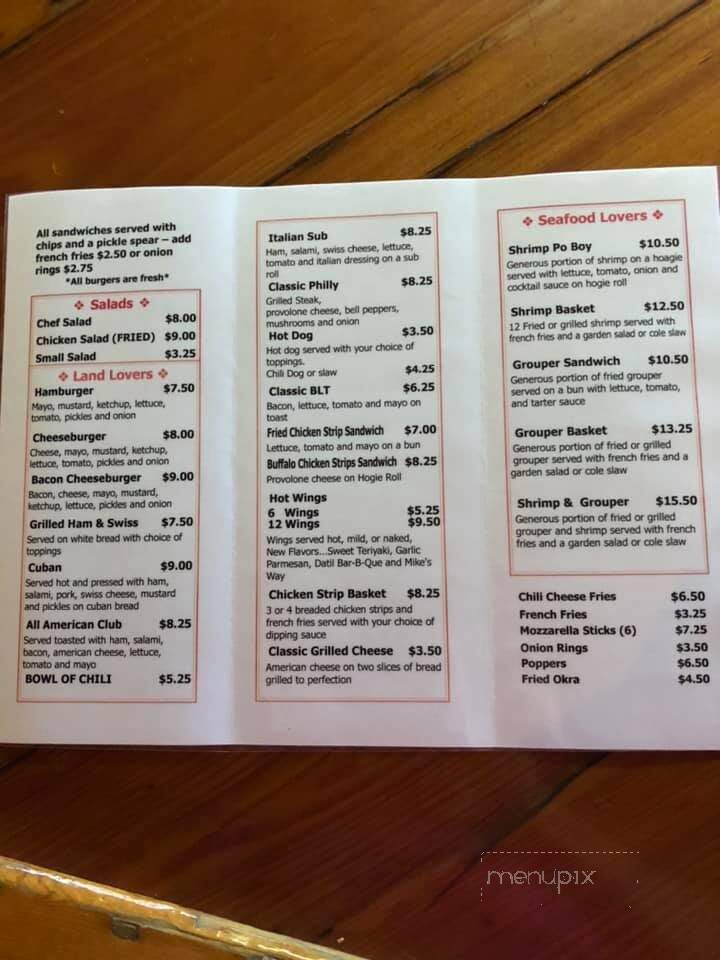 Crabbie Dad's Bar & Spirits - Steinhatchee, FL menu_pic