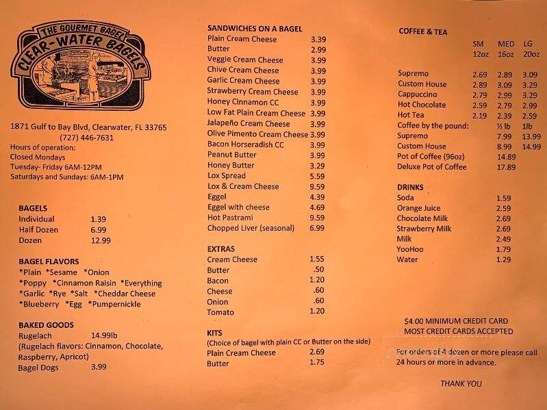 Clearwater Bagels - Clearwater, FL menu_pic