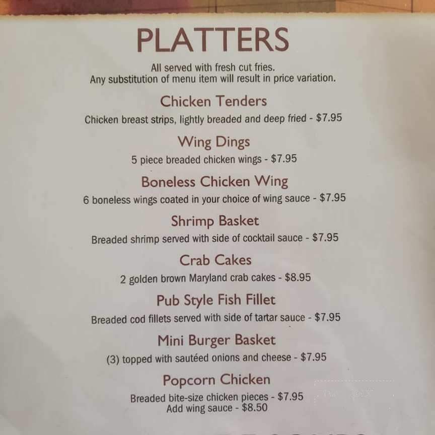 Millheim Hotel - Millheim, PA menu_pic