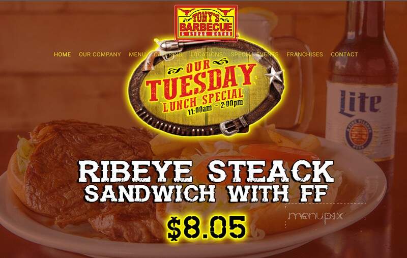 Tony's Barbecue & Steakhouse - Groves, TX menu_pic