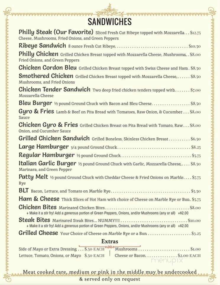 Cocktails Bar & Grill - Beaver Dam, WI menu_pic